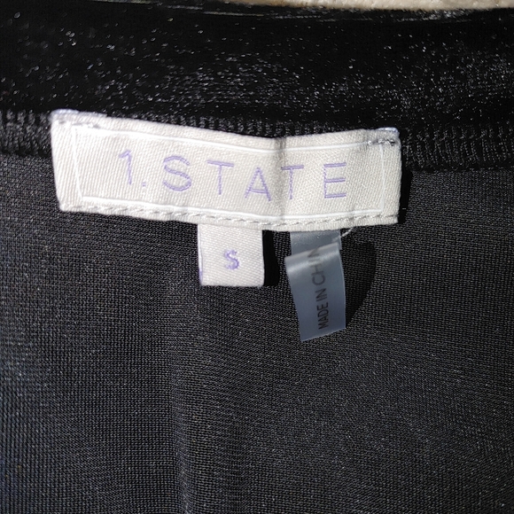 NEW! 1. STATE PUFF SLEEVE VELVET DRESS S - Picture 5 of 8